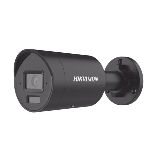 Camara Hikvision IP bala 4mp/Color Negro/ 2 Microfonos integrados/ lente 2.8mm/ 40mts IR + 40mts Luz Blanca/IP67/ Micro SD/ Metal