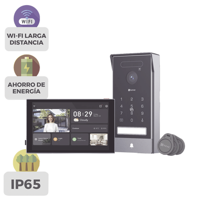 Video Portero Inteligente / 4K UHD / Wi-Fi 6 Dual Band / Reconocimiento de Venas de Palma y Facial / Monitor Táctil 8" / Visión Nocturna Color / IP65
