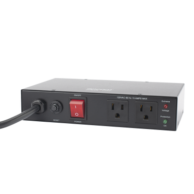 Acondicionador de Voltaje / 2 Salidas NEMA 5-15R / 1,800 W / 15 A / Supresión de Picos 1,080 J / Filtro EMI/RFI / Gabinete Metálico