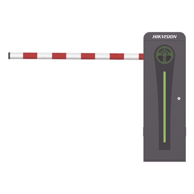 Barrera Vehicular / Brazo Abatible por Colisión 4 m (13.1 ft) / Motor Brushless 24 VDC / 360 Ciclos por Hora / Semáforo Rojo-Verde Integrado / Control por Bluetooth