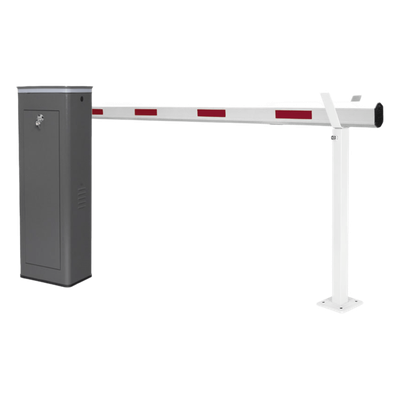 Barrera Vehicular / Brazo Telescópico 5.5 m (18 ft) / Apertura 6 s / Finales de Carrera Programables / Corona LED Semaforizada / 110V / IP para Uso Semi-Intensivo