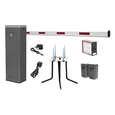 Kit Barrera Vehicular Derecha / Brazo 3 m (9.84 ft) / Apertura 1.5 s / Uso Semi-Intensivo / Accesorios de Seguridad Incluidos / 110V