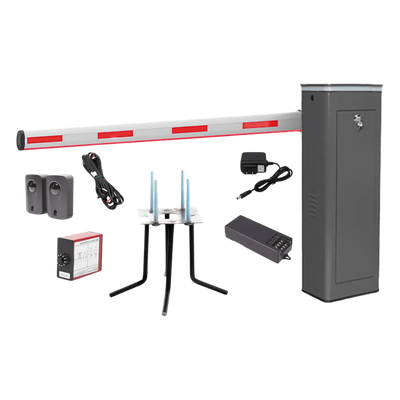 Kit Barrera Vehicular Izquierda / Brazo Iluminado LED 3 m (9.8 ft) / Apertura 1.5 s / 150 Ciclos/Hora / 110V / Semi-Intensivo
