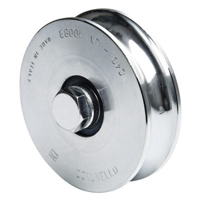 Rueda para Puerta Corrediza / 14 cm / Sin Soporte / Carga 550 kg / Acero Galvanizado / Canal Tipo U