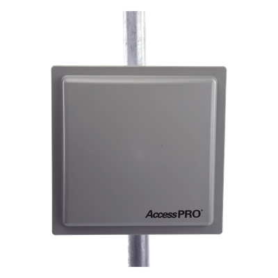 Lector RFID UHF / Alcance Ajustable 3 - 12 m (9.8 - 39.4 ft) / Frecuencia 902-928 MHz FHSS / Antena Integrada 12 dBi / Salida Wiegand 26 Bits / TCP-IP / Control de Acceso Vehicular
