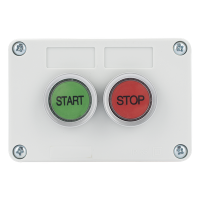 Botonera de Control / IP40 / 24 VCD / 106 x 72 x 58 mm / 4.17 x 2.83 x 2.28 in / Start-Stop / NO