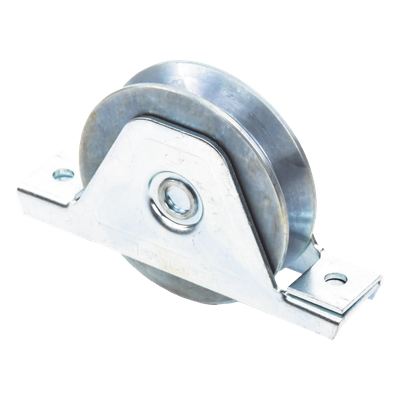 Rueda para Puerta Corrediza / 10 cm / Carga 380 kg / Canal Tipo V / Acero Galvanizado