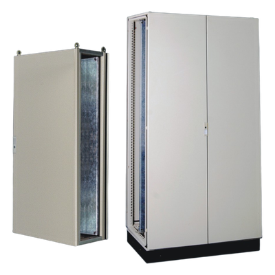 Gabinete de Acero IP55 / Puerta Doble / 1200 x 2000 x 600 mm / IK10 / Carga 110 kg / Placa Trasera 1150 x 1965 mm
