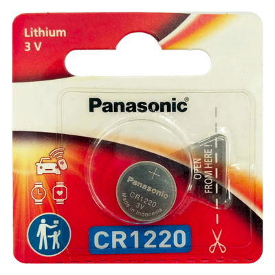 Batería de Litio tipo Moneda / 3V / 35mAh / CR1220 / No Recargable / -30°C a +60°C