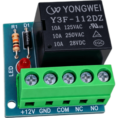 Módulo de Relé / 12 VCC / Salida NO/NC/COM / 3A 125 VCA / Rango -20°C a 70°C / LED de Estado