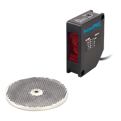 Detector Fotoeléctrico / Alcance 16 m (52.5 ft) / IP65 / Salida Relevador 30 VCC @ 1 A / Tiempo de Respuesta < 20 ms / LED de Alineación