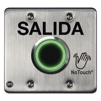 Botón de Salida NoTouch IR / Acero Inoxidable 304 / Salida Doble / Pestillo 0.5-20 s / LED Bicolor / Contacto Seco Tipo C