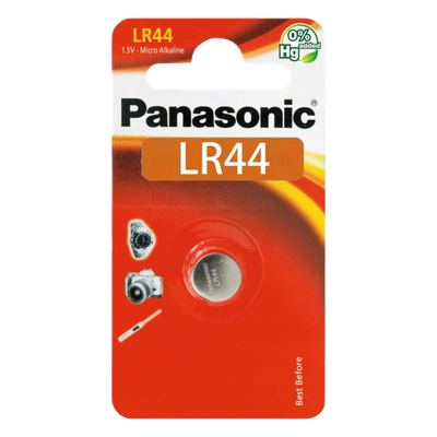 Batería Alcalina de Botón / 1.5 V / 110 mAh / LR44 / Acero Inoxidable Semihermético