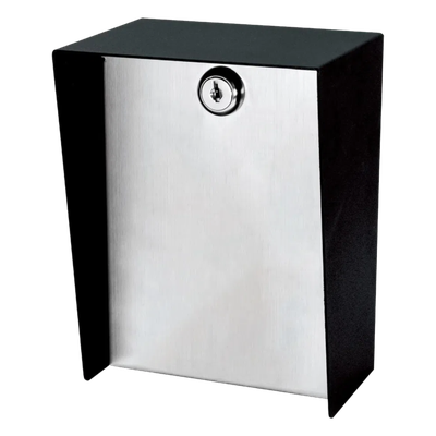 Gabinete para Montaje en Poste / Acero 1.2 mm / Pintura en Polvo / IP65 / Placa Frontal de Acero Inoxidable / 128x170x94 mm
