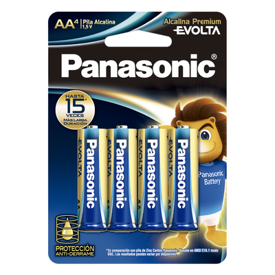 Batería Alcalina AA / 1.5 VCC / Química Zn/MnO2 / Rango -20°C a 50°C / Paquete 4 Unidades