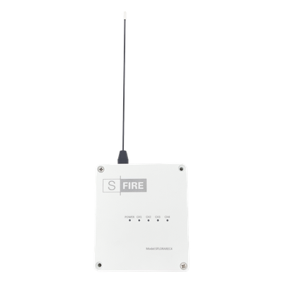 Receptor Inalámbrico / 2500 m (8202.1 ft) de Alcance / 4 Salidas de Relevador Tipo C / Frecuencia 433.92 MHz / Operación -20°C a +80°C