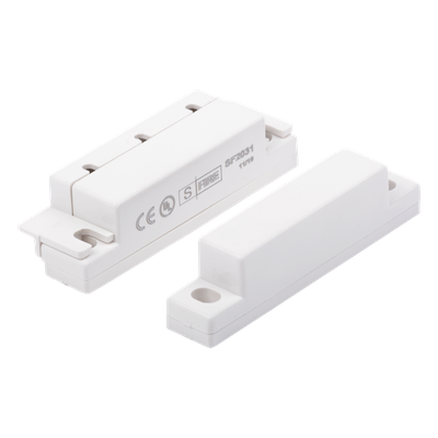 Contacto Magnético para Puertas y Ventanas / Gap 33 mm / NC Normalmente Cerrado / 12 VCC / Cubierta Protectora / 63 mm Largo