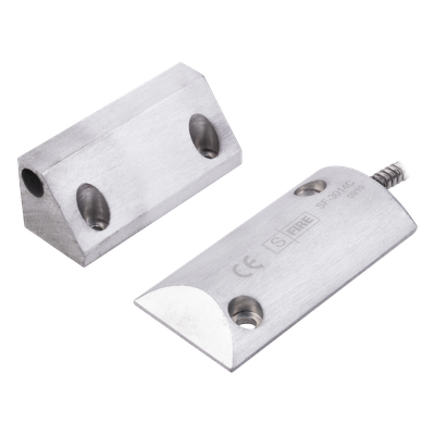 Contacto Magnético de Piso / Salida Dual NC/NA / GAP 65 mm (2.5 in) / Cubierta de Aluminio / Cable Blindado 55 cm / Certificación UL & CE
