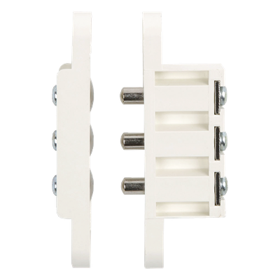 Contacto de transferencia / 3 pines / 1.5 A / 13 x 71 mm / Latón niquelado / Acabado blanco / 1/2' x 2-3/4'