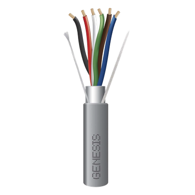 Cable para Alarma / 6 Conductores / 22 AWG / Blindado / Riser / 305 m (1000 ft) / Gris