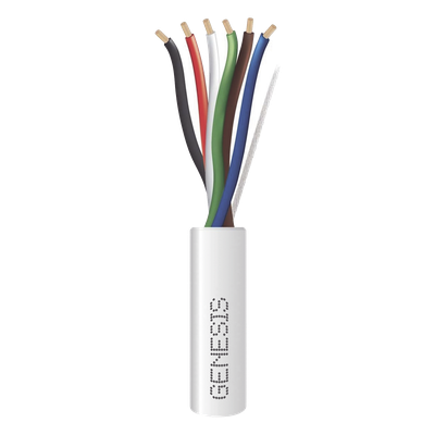 Cable para Alarma / 6 Conductores / Calibre 18 AWG / Plenum / 305 m (1000 ft) / Blanco