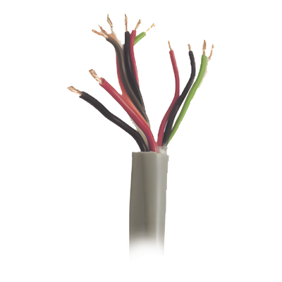 Bobina de Cable / 500 m (1640 pies) / 12 Conductores / 5 Pares Calibre 22 + 1 Par Calibre 18 / Gris / Intemperie / Control de Acceso y Alarmas