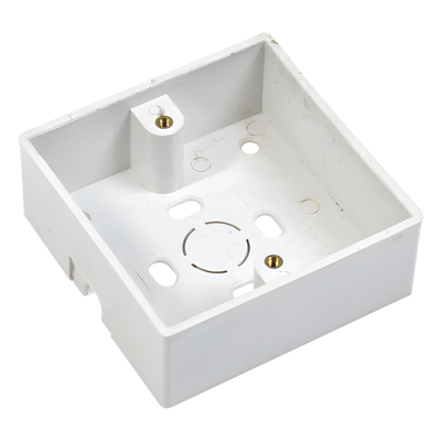 Caja de Montaje para Botón de Salida / 86 x 86 mm / Profundidad 25 mm / Plástico ABS / 0.05 kg