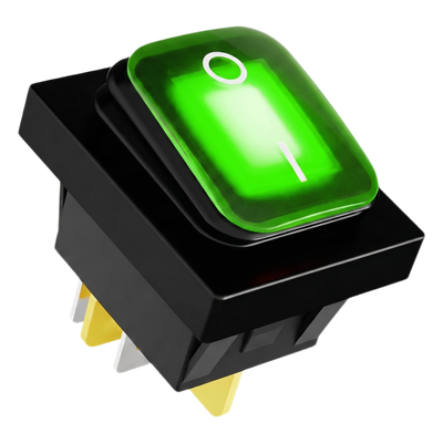 Interruptor Industrial / LED Verde / IP65 / NO-COM-NC / -40°C a 125°C / 30A / 38 x 28 x 29.5 mm