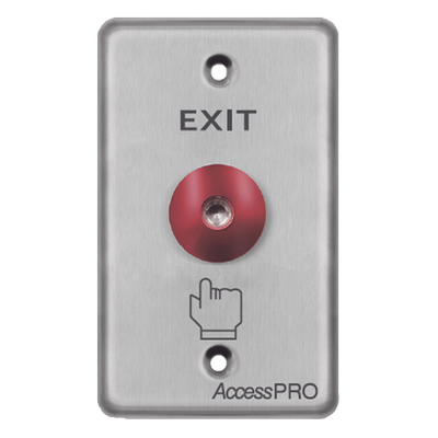 Botón de Parada de Emergencia / Contacto NO/NC / LED 12 VCC / Acero Inoxidable / Ø 16 mm / Placa 115 x 70 x 32 mm