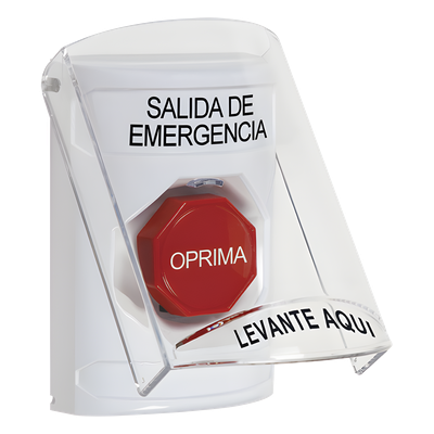 Botón de Emergencia / Texto en Español / Cubierta de Policarbonato / Restablecimiento con Llave / Rango -40 a 121°C / Sellado NEMA 3R