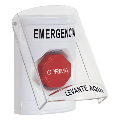 Botón Multipropósito / Montaje Superficie / Tapa Policarbonato / Pre-Alarma Integrada / Texto Español / Compatible ADA / Solo Interior