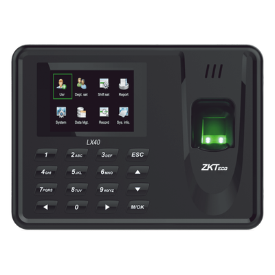 Terminal de Asistencia / Huella Digital / 500 Huellas / 50,000 Eventos / Reportes Excel vía USB / 7.2 x 5.3 x 1.4 in