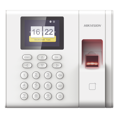 Lector de Control de Acceso y Asistencia / Reconocimiento de Huella <1s / 1,000 Usuarios / 100,000 Eventos / LCD 2.4 Pulgadas / TCP-IP / EM 125 kHz / Batería de Respaldo 2 h