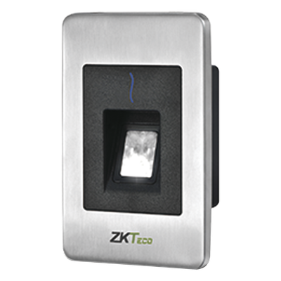 Lector Esclavo de Huella y Proximidad / RS-485 / IP65 / Acero Inoxidable / -10°C a 45°C / 125 kHz RFID / 4.76 x 3.04 x 1.50 in