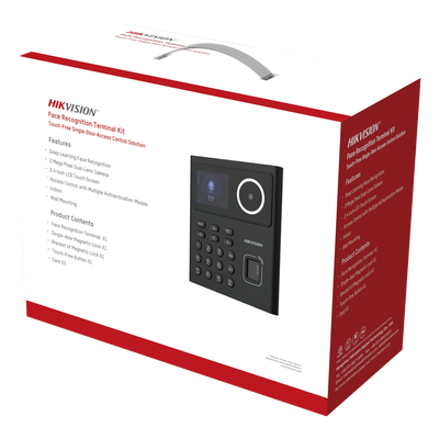 Kit de Control de Acceso Biométrico / Reconocimiento Facial 500 Rostros / Huella y Tarjeta MIFARE 1,000 / Detección 0.3 a 2 m (0.98 a 6.56 ft) / Alimentación 12V CC Incluida / Interior