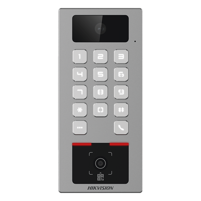 Terminal de Control de Acceso / Lector QR Exterior / Videoportero 2 MP / IP65 & IK09 / 100,000 Tarjetas / 300,000 Eventos / Bluetooth y App