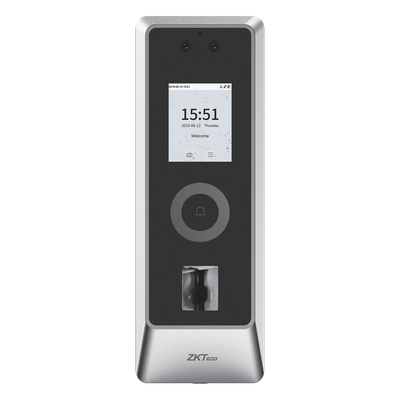 Terminal de Control de Acceso / Reconocimiento Facial y Huella Digital / 50,000 Usuarios / 30,000 Rostros / IP66 IK07 / TCP/IP Wiegand RS485 / Exterior / 2.7 x 7.7 x 1.1 pulgadas