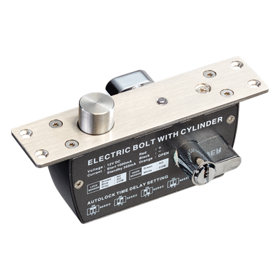 Cerradura de Perno Eléctrica / 2000 kg de Fuerza de Sujeción / Fail Safe 12 VCC / Temporizador 0-9 s / Sensor de Puerta NO/NC/COM / 500000 Ciclos