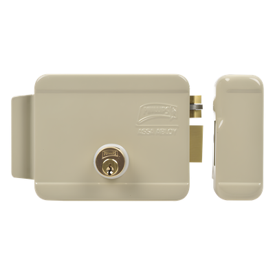 Cerradura Eléctrica / Doble Cerrojo / 12 VCC/VCA / Activación por Pulso 2 s / Exterior Derecha / 129 x 103 x 38 mm