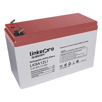 Batería de Litio LiFePO4 / 12.8 Vcc / 9 Ah / 115.2 Wh / 2000 Ciclos / Terminales F2