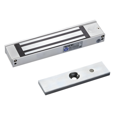 Chapa Magnética / 350 lbs (158.8 kg) / Voltaje Dual 12/24 VDC / Sensor de Estado NO/COM / Aluminio Anodizado / Interior