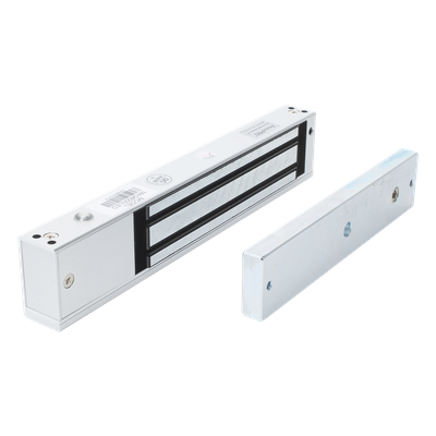 Chapa Magnética Electromagnética / 280 kg (600 lbs) / 12/24 VCC / LED Ultra-brillante / Sensor NO/NC / Aluminio Anodizado