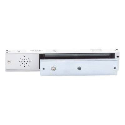 Chapa Magnética Electromagnética / 280 kg (600 lb) / Alarma Buzzer con Temporizador 5-30 s / Voltaje Dual 12/24 VDC / LED Estado / Libre Magnetismo Residual
