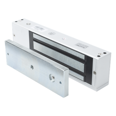 Chapa Magnética Electromagnética / 1200 lbs (544.3 kg) / Doble Voltaje 12/24 VCC / Sensor de Placa / LED Indicador / Interior