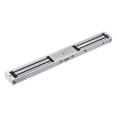 Cerradura Electromagnética Doble / 280 kg (617.3 lb) por Lado / 12/24 VCC / LED de Estado / Sin Magnetismo Residual / Sensor NC/NO