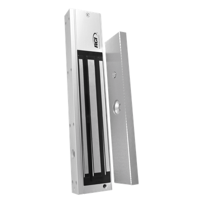 Chapa Magnética Electromagnética / 600 lbs / Antisabotaje / Sensor de Estado / LED Indicador / Aluminio Anodizado / 12/24 VCC