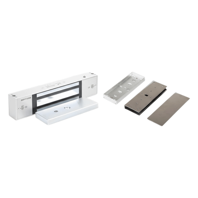 Kit de Control de Acceso / Chapa Magnética 1200 lbs (545 kg) / Montaje en U para Puerta de Cristal / Uso Interior / Certificación UL / Doble Voltaje 12/24 VDC