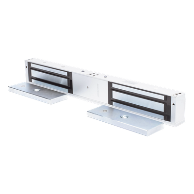 Chapa Magnética / Doble Puerta / 1200 lbs (500 kg) x 2 / LED Estado / Anti-Residual / 12/24 VCC