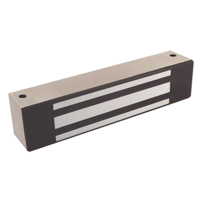 Chapa Magnética / 600 lbs (272 kg) / Acero Inoxidable Cepillado / Sellado Intemperie / -40 a +60°C (-40 a +140°F) / 12/24 VDC