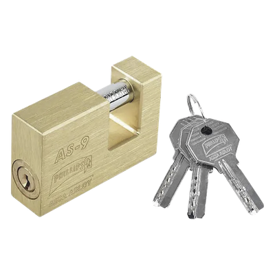 Candado para Cortina Metálica / 11 Pernos de Combinación / Cilindro de Latón Macizo / Pasador de Acero Cementado en Cromo / Anti-Palanca / Anti-Impacto / Anti-Segueta